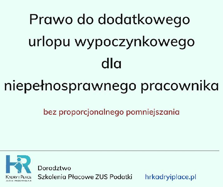 Dodatkowy urlop dla osób z niepełnosprawnością