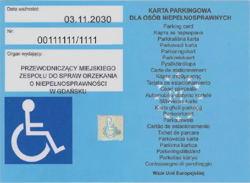 Dokumenty do karty parkingowej