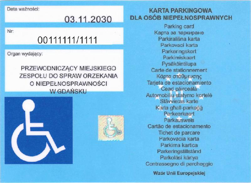 Dokumenty do karty parkingowej