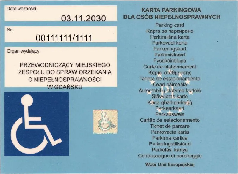 Dokumenty do uzyskania karty parkingowej