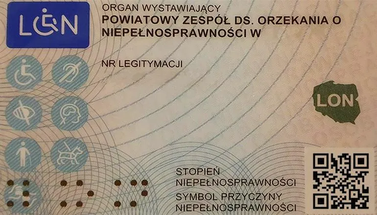 Legitymacja osoby niepełnosprawnej