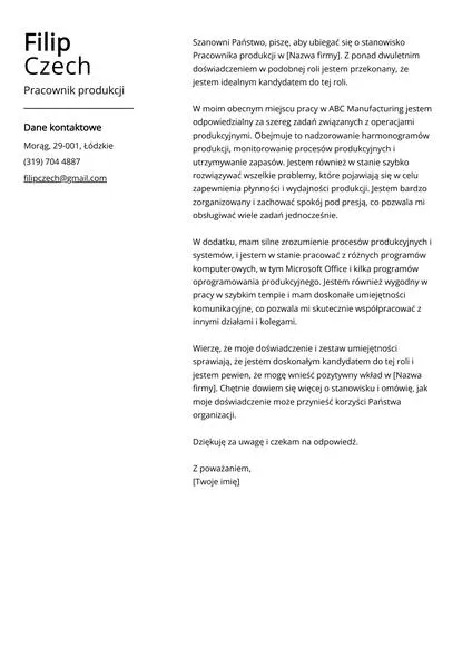 Podanie o pracę