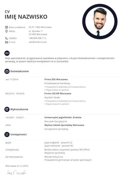 Professionalne dokumenty CV