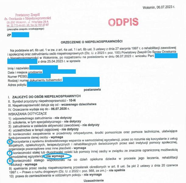 Świadczenia i zasiłki dla osób z niepełnosprawnością