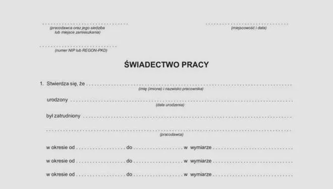 Świadectwo pracy