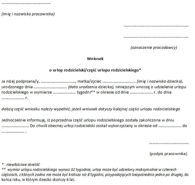 Urlop macierzyński i rodzicielski