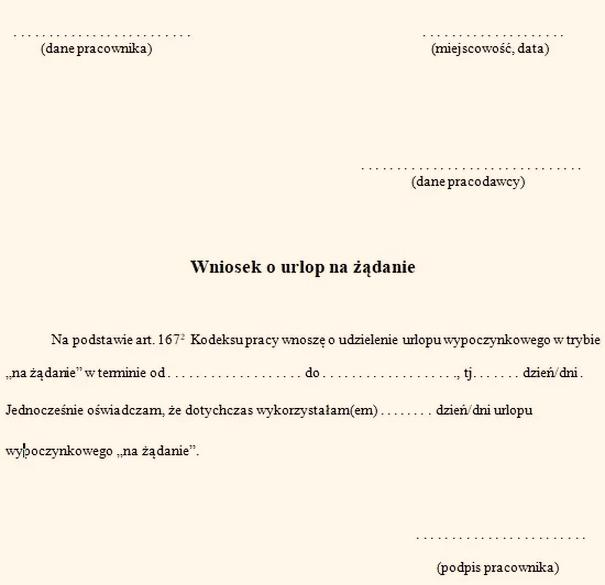 Urlop na żądanie