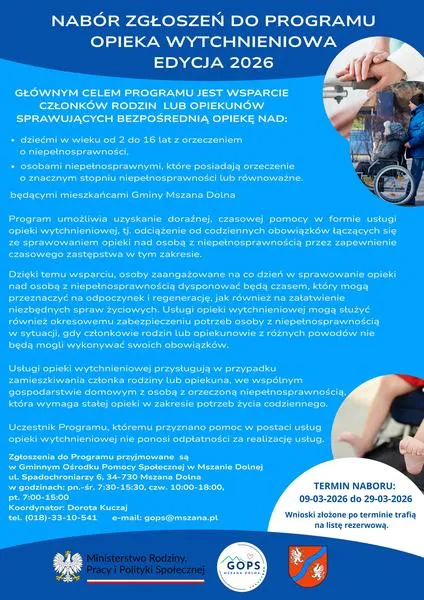 Wsparcie dla opiekunów