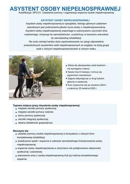 Zarobki asystenta niepełnosprawnych