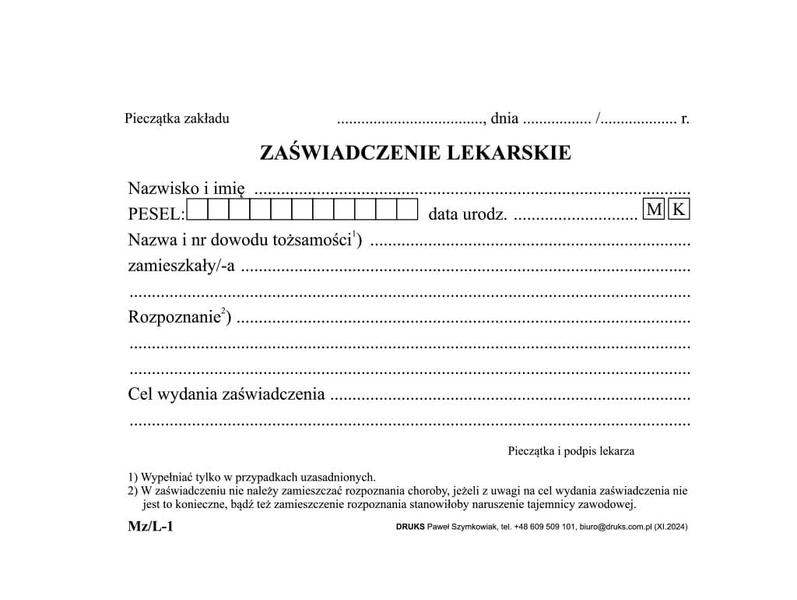 Zwolnienie lekarskie i ZUS